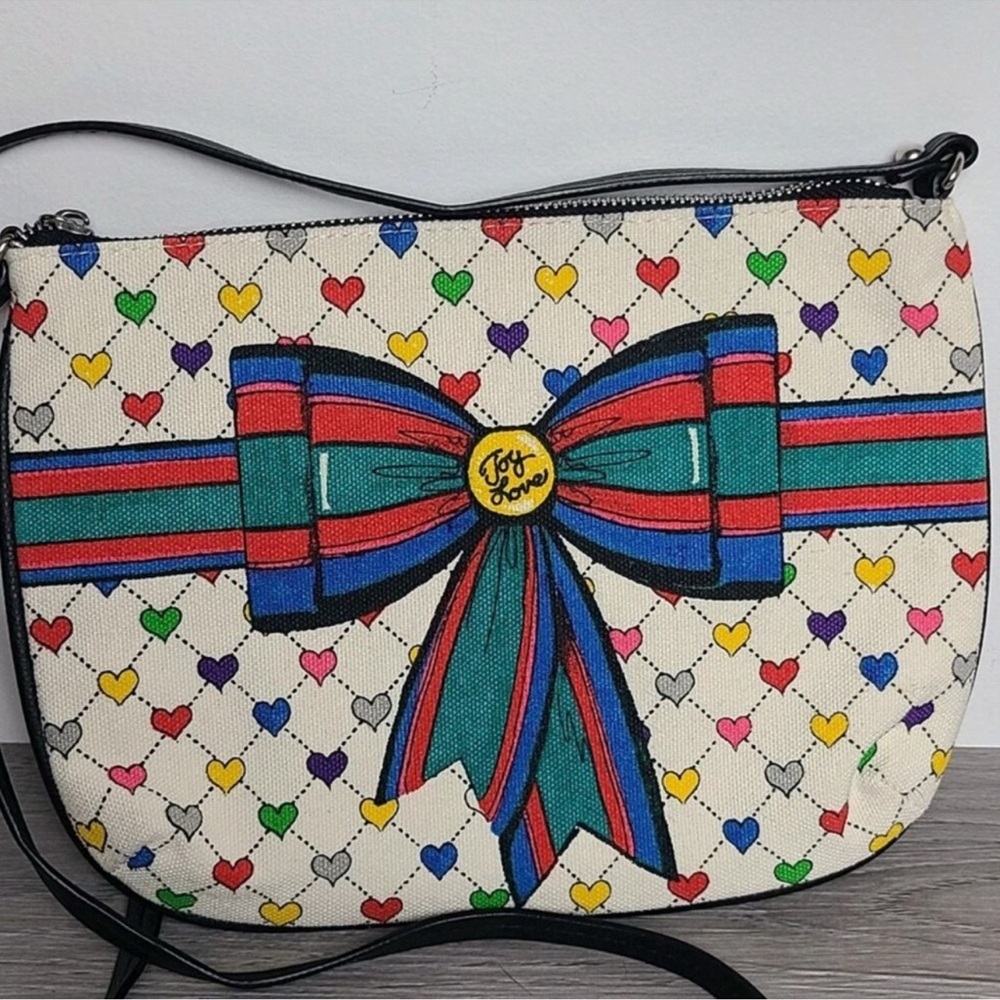 Brighton White and Blue Crossbody/Shoulder Bag with Bow
